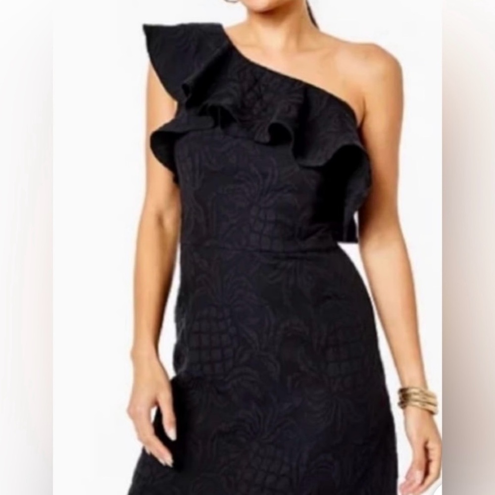 Lilly Pulitzer Black Asymmetrical Ruffled Cocktail Dress